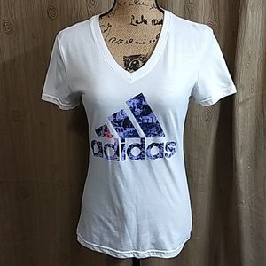 Soft Comfy Fitted V-Neck Tee by Adidas S